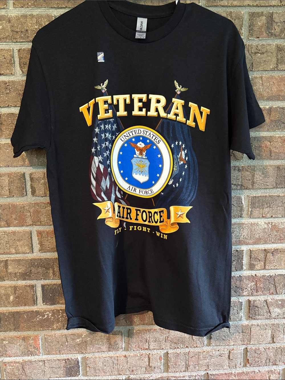 Gildan Black Veteran United States Air Force Graphic Tee